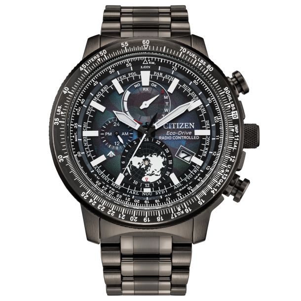 Limited Edition Citizen Promaster Geo Trekker Blue Dial Grey Stainless Steel Bracelet Watch 46mm BY3005 56E REEDS Jewelers