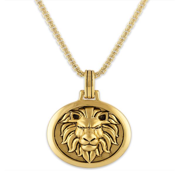 Lion Amulet Gold Plated Necklace REEDS Jewelers
