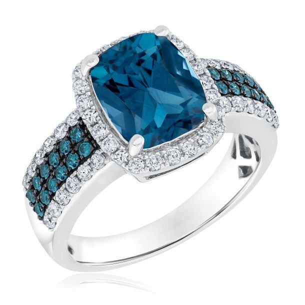 London blue topaz and diamond ring sale