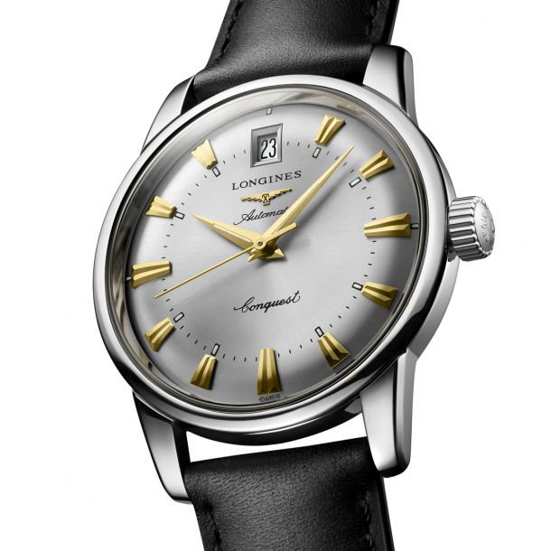 Longines Conquest Heritage Black Leather Strap Watch 35mm L16114752 REEDS Jewelers