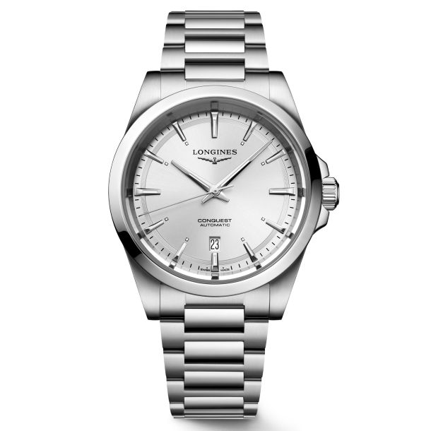 Longines Conquest Silver Dial Stainless Steel Bracelet Watch 41mm ...
