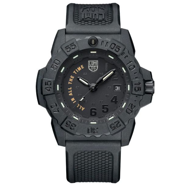Luminox Navy SEAL 3500 All In All the Time Military Blackout Watch 45mm XS.3501.B0.AL