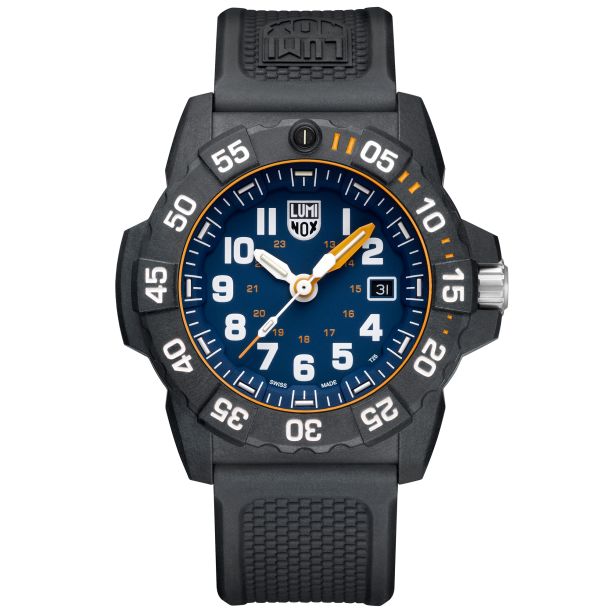 Luminox Navy SEAL 3500 Series Blue Dial Black Rubber Strap Dive Watch 45mm XS.3503.F