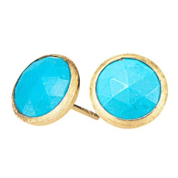 Marco Bicego Small Turquoise Button Earrings Jaipur Collection
