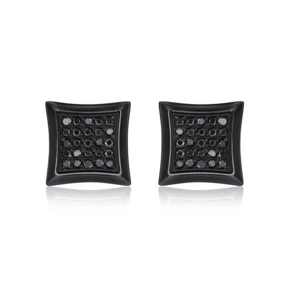 Square mens diamond earrings on sale