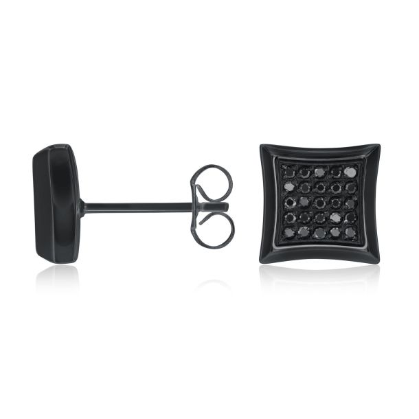 Mens black diamond earrings canada store