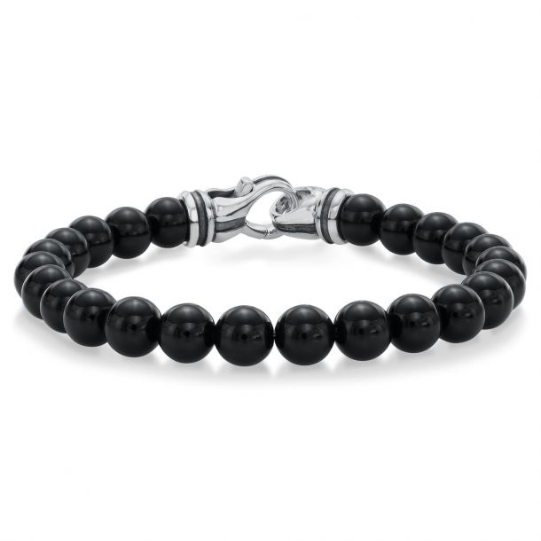 Mens sterling silver bead sale bracelet