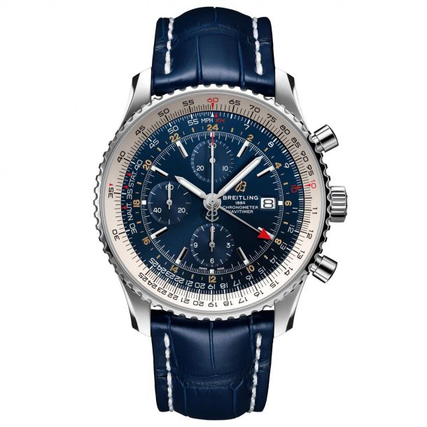Breitling navitimer 2025 blue leather strap