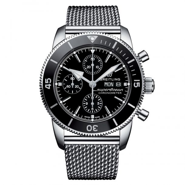 Breitling Superocean Heritage Chronograph 44 Black Dial Stainless