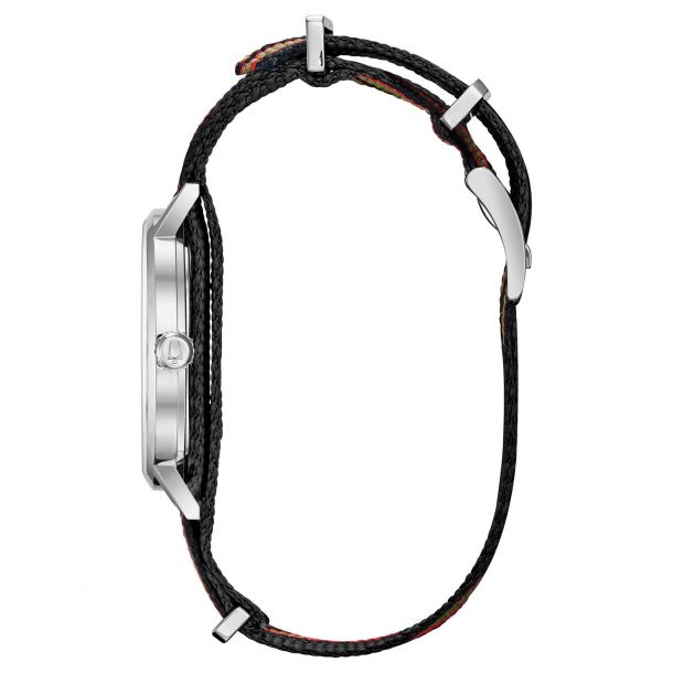 Men s Bulova Classic Aerojet Black Green and Red NATO Strap Watch 96B317 REEDS Jewelers