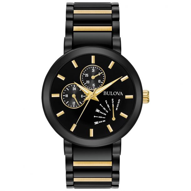 Bulova watch gold and black outlet