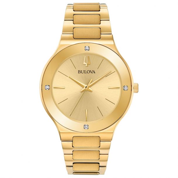 Men\'s Bulova Futuro Millennia Gold-Tone Diamond Accent Watch | 43mm |  97E100 | REEDS Jewelers