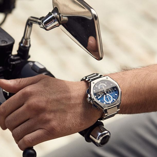Men's Bulova Precisionist Chronograph Blue Dial Stainless