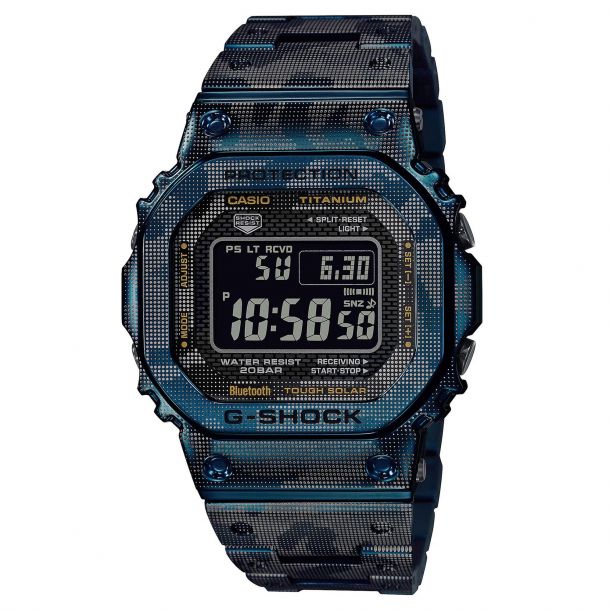 Men s Casio G Shock Full Metal Blue Camouflage Titanium Limited Edition Watch GMWB5000TCF 2