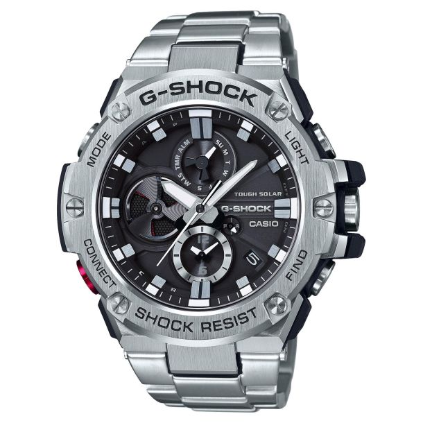 Men s Casio G Shock G Steel Connected Stainless Steel Watch GSTB100D 1A REEDS Jewelers