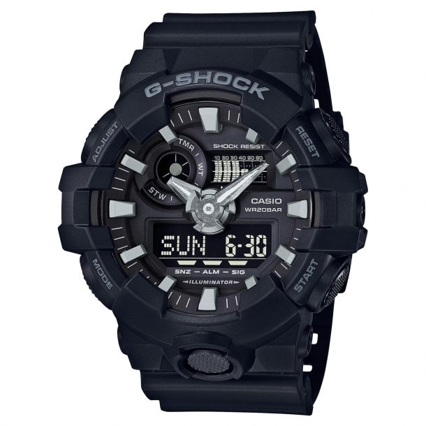 Men s Casio G Shock Analog Digital Black Resin Strap Watch GA700 1B REEDS Jewelers