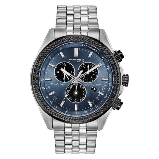 Men's Citizen Eco-Drive Brycen Chronograph Blue Black Watch | 44mm |  BL5568-54L