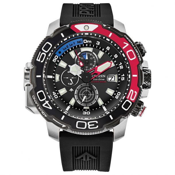 Men s Citizen Eco Drive Promaster Aqualand Red Watch 50mm BJ2167 03E