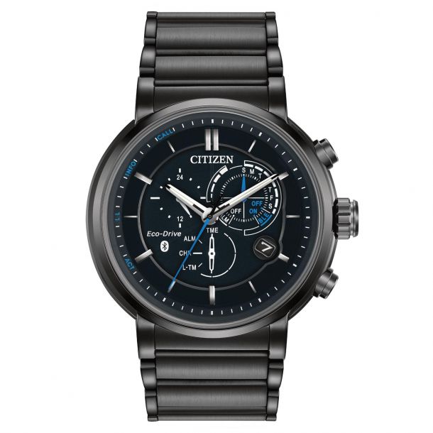 Men s Citizen Eco Drive Proximity Black Stainless Steel SmartWatch BZ1005 51E