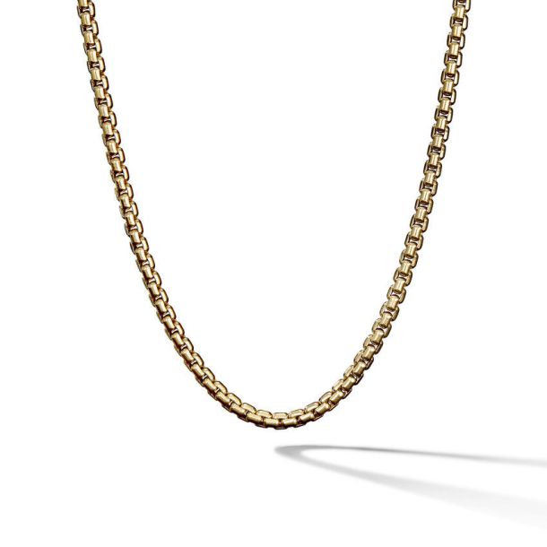 Men s David Yurman Box Chain Necklace in 18k Yellow Gold 3.6mm 18 Inches REEDS Jewelers
