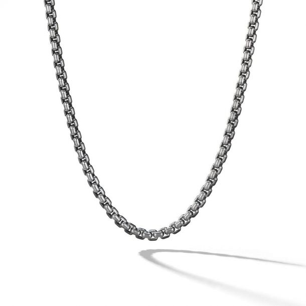 David Yurman Men's Darkened Steel Small Box Chain Necklace 22