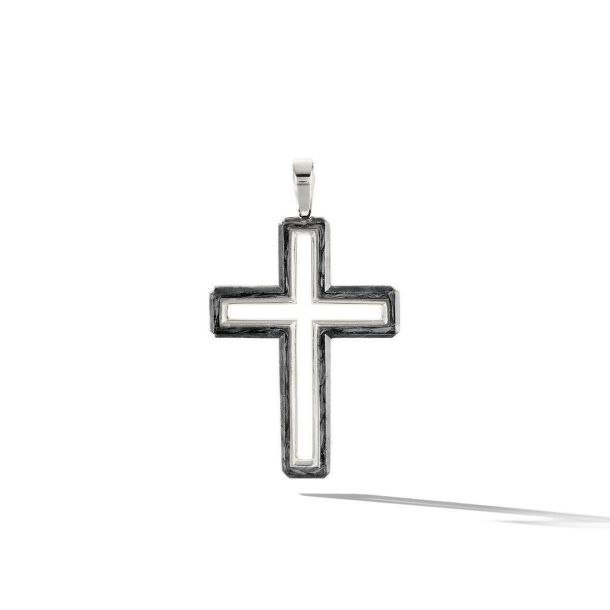 David yurman silver cross necklace store