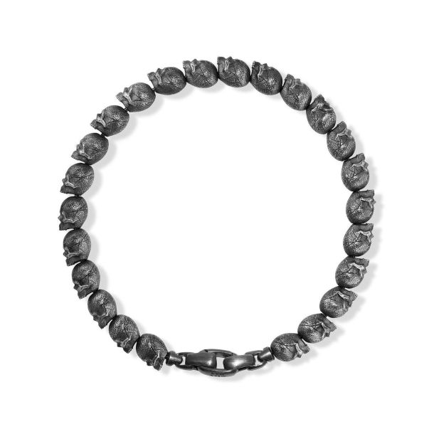 Men s David Yurman Memento Mori Skull Bead Bracelet in Sterling