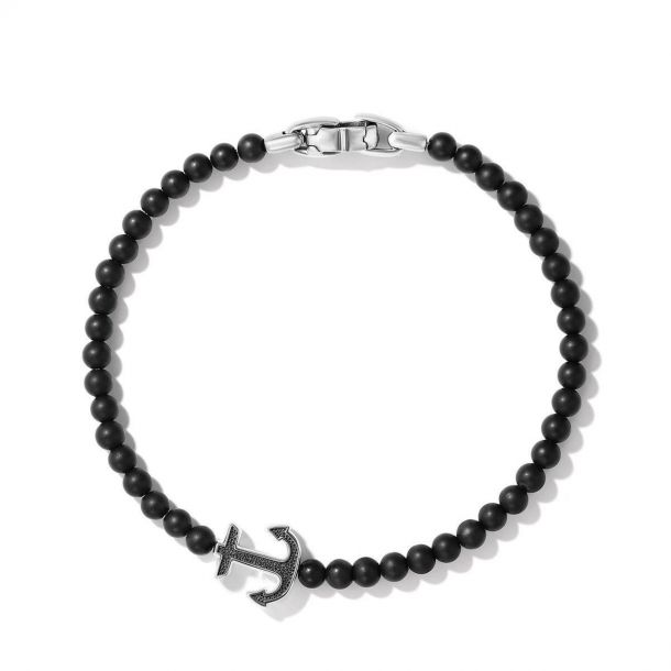 Men s David Yurman Spiritual Beads Anchor Bracelet with Black Onyx REEDS Jewelers