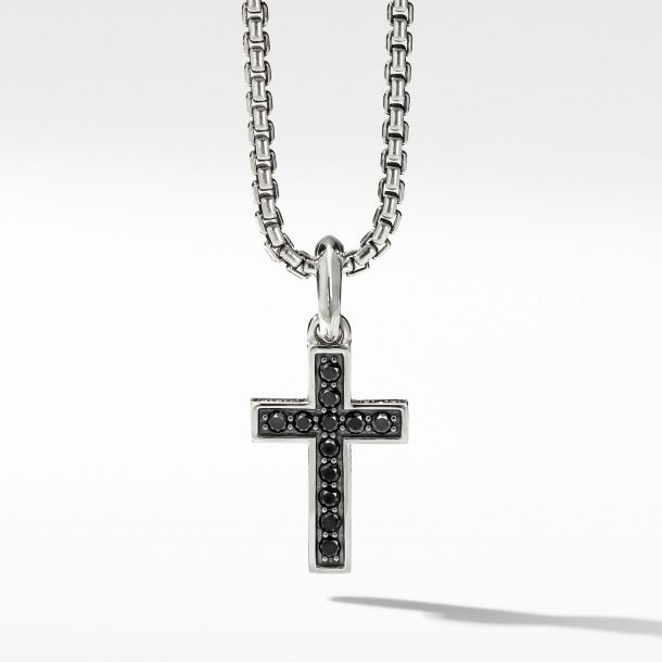 Men s David Yurman Streamline Cross Pendant with Pave Black Diamonds REEDS Jewelers
