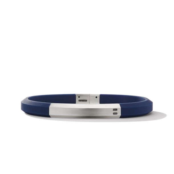Men s David Yurman Streamline ID Blue Rubber Bracelet REEDS Jewelers