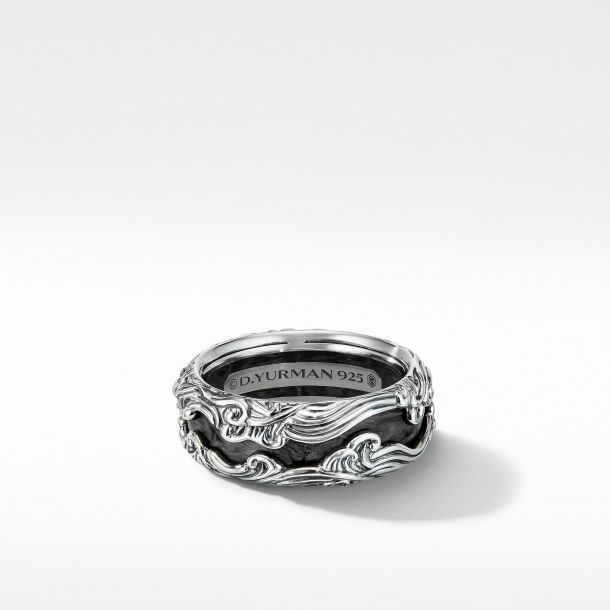 David Yurman Men's Waves Band Ring - Sterling Silver - Size 10