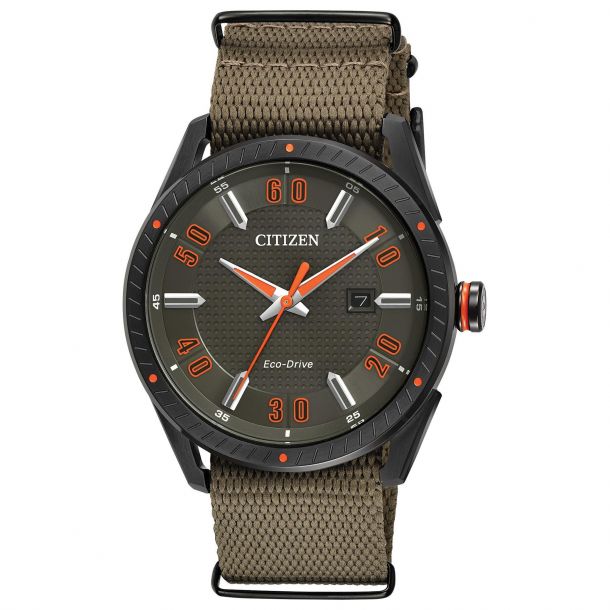 Men s Drive from Citizen Eco Drive CTO Nylon Strap Watch BM6995 01X REEDS Jewelers