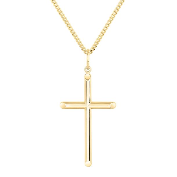 Men's Gold-Filled Cross Pendant With 24-Inch Chain