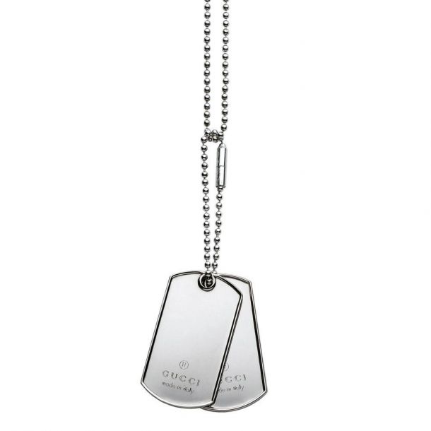 Gucci dog shop tag necklace