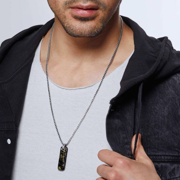 Men s John Hardy Classic Chain Apache Gold Slim Dog Tag Pendant Necklace REEDS Jewelers