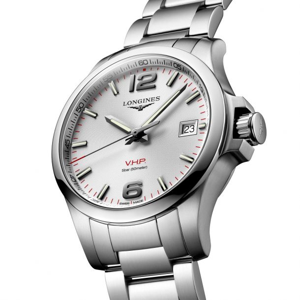 Men s Longines Conquest V.H.P Stainless Steel Watch L37164766