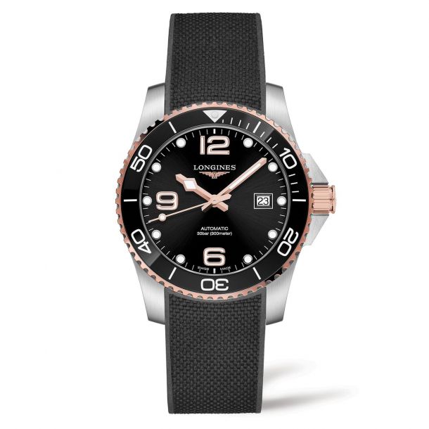 Men's Longines HydroConquest Automatic Black Rubber Strap Watch L37813589