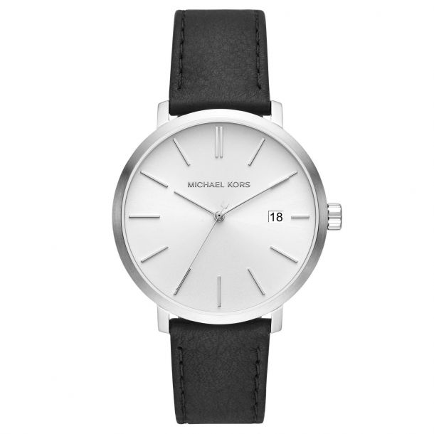 Men s Michael Kors Blake Black Leather Strap Watch MK8674