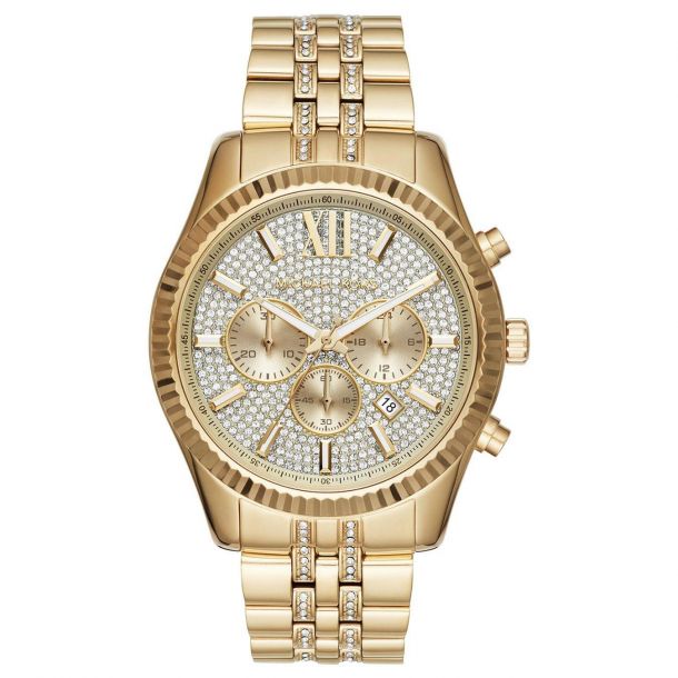 Men's Michael Kors Chronograph Lexington Gold-Tone Stainless Steel Bracelet  Watch MK8579 | REEDS Jewelers