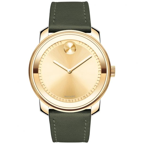 Movado gold leather strap new arrivals
