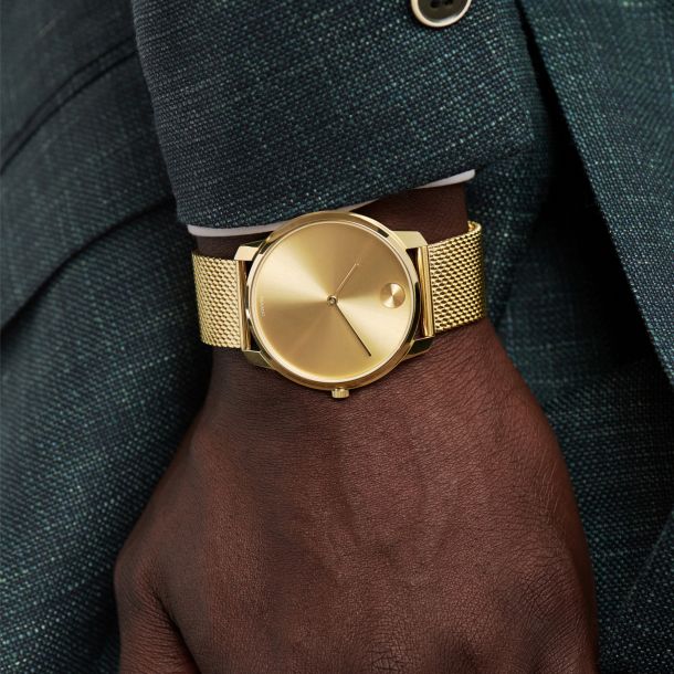 Movado bold gold mesh outlet