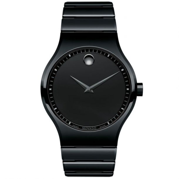 Movado ceramic shop watch black