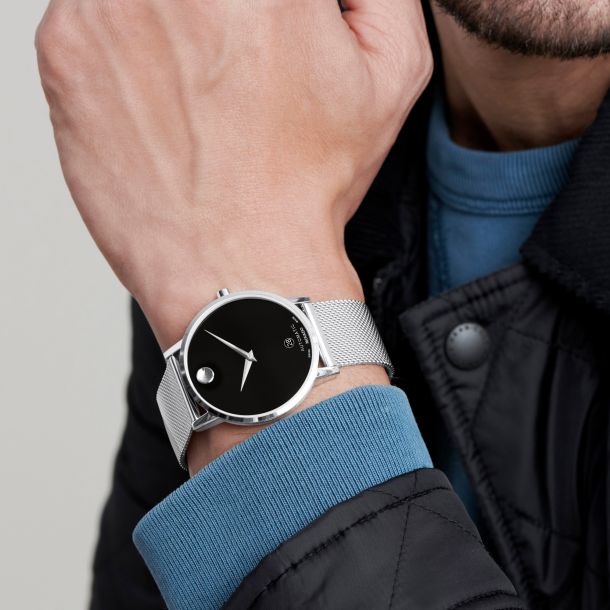 Men s Movado Museum Classic Automatic Stainless Steel Mesh