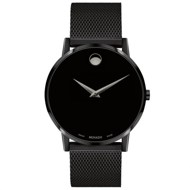 MOVADO ミュージアムクラシック　腕時計 ブラック メッシュバンド Men's Movado Museum Classic Black PVD Stainless Steel Mesh