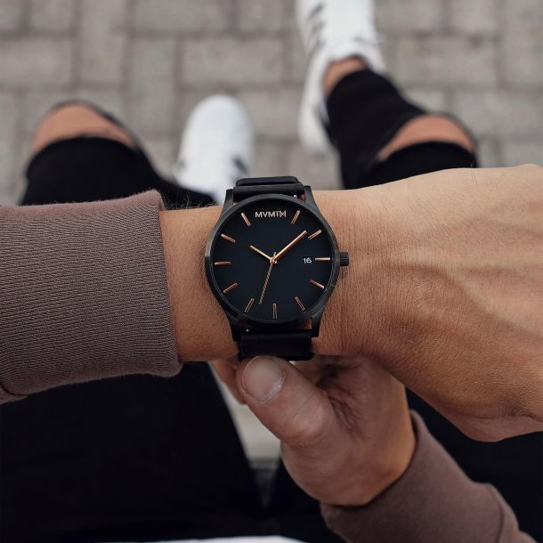 Mvmt black rose leather deals