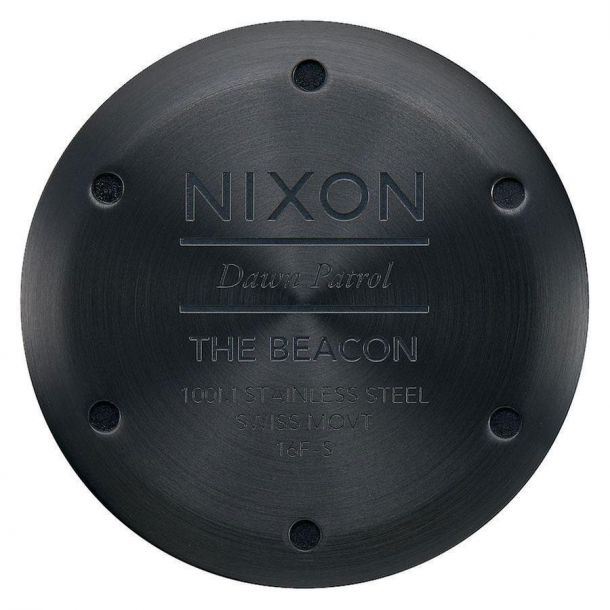 Men s Nixon Beacon All Black and Blue Watch A1168602 REEDS Jewelers