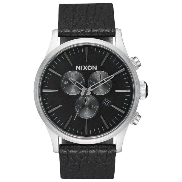Nixon men's sentry leather watch online