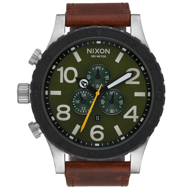 Nixon chrono leather clearance