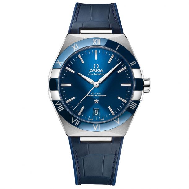 Omega blue leather strap shop