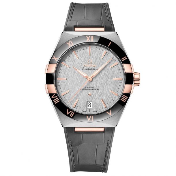 OMEGA Constellation Co Axial Master Chronometer Grey Leather Strap Watch 41mm O13123412106001 REEDS Jewelers